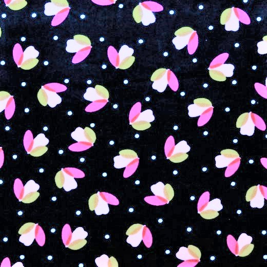 Nicki navy mit weißen Dots und Tulpen 