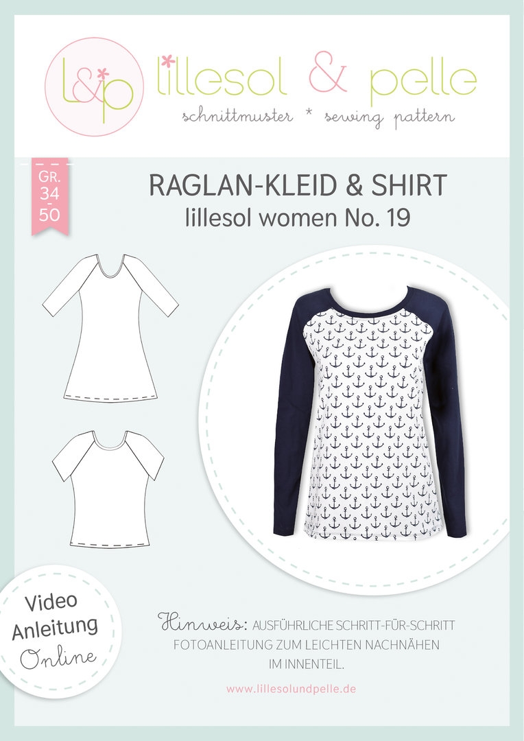 Papierschnittmuster Raglan-Kleid & Shirt lillesol women No.19 von Lillesol&Pelle