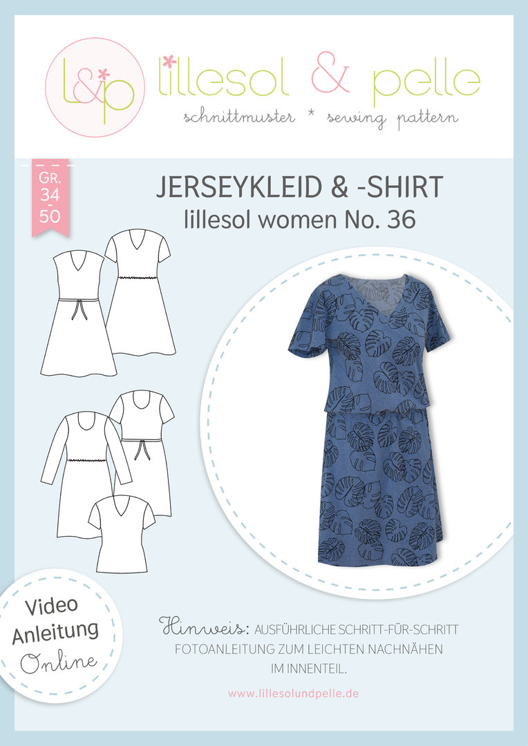 Papierschnittmuster Jerseykleid & -Shirt lillesol women No.36 von Lillesol&Pelle     