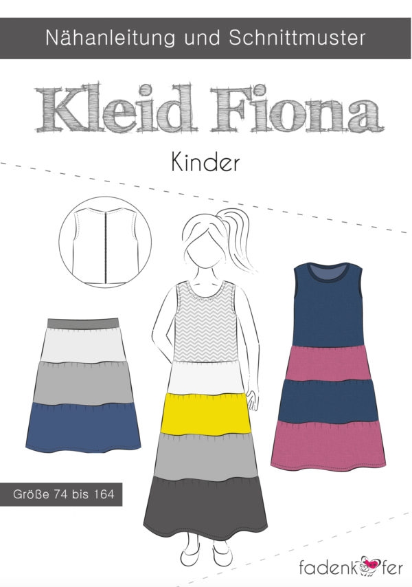 Papierschnittmuster Kleid Fiona für Kinder 74-164 von Fadenkäfer