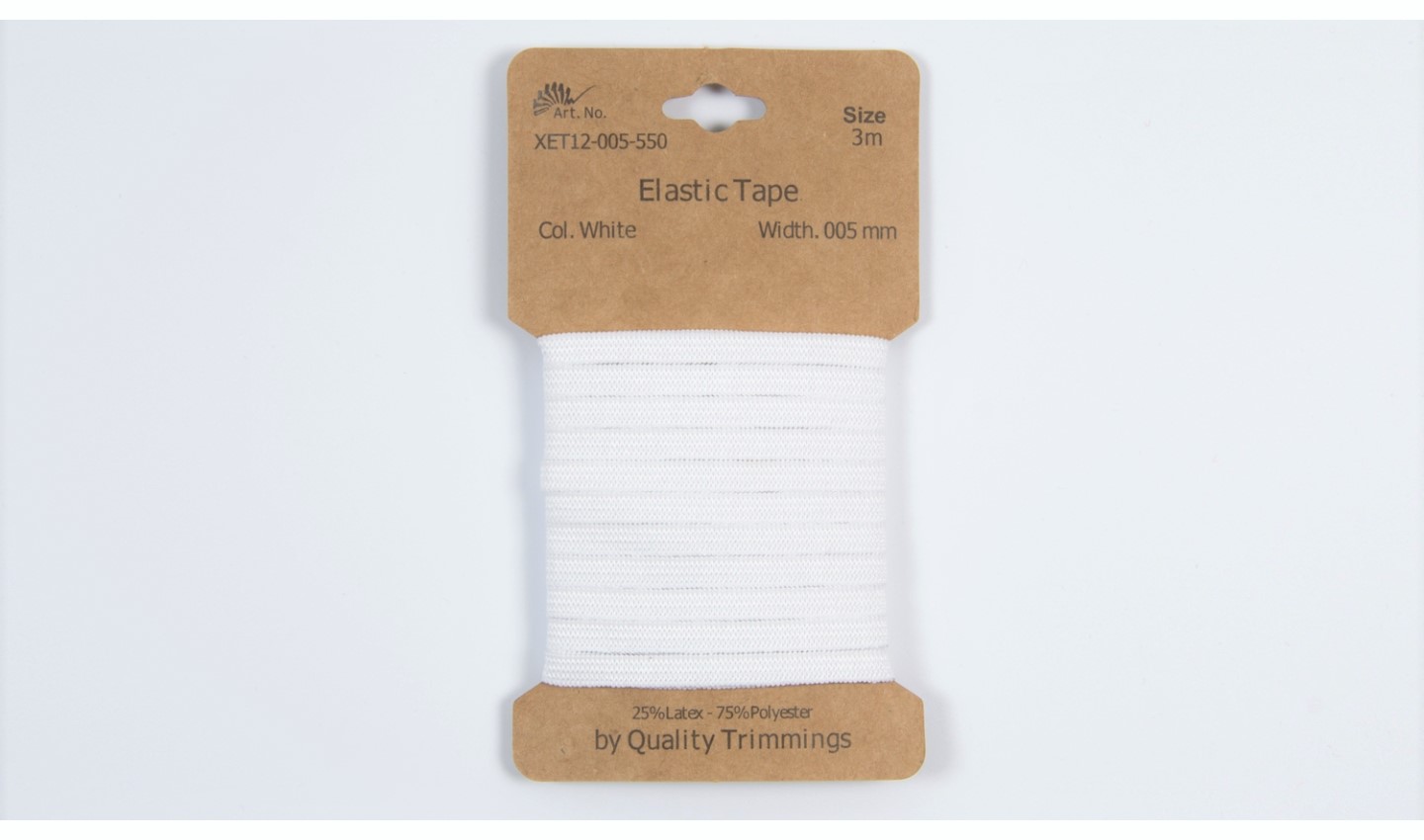 Karte 3m Elastik Gummi 5mm breit in white (550) 