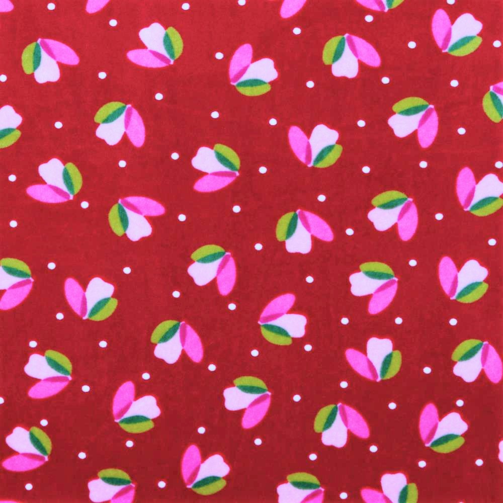 Nicki rot mit weißen Dots und Tulpen  