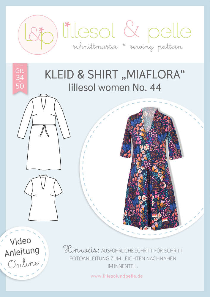 Papierschnittmuster Kleid & Shirt Miaflora lillesol women No.44 von Lillesol&Pelle  
