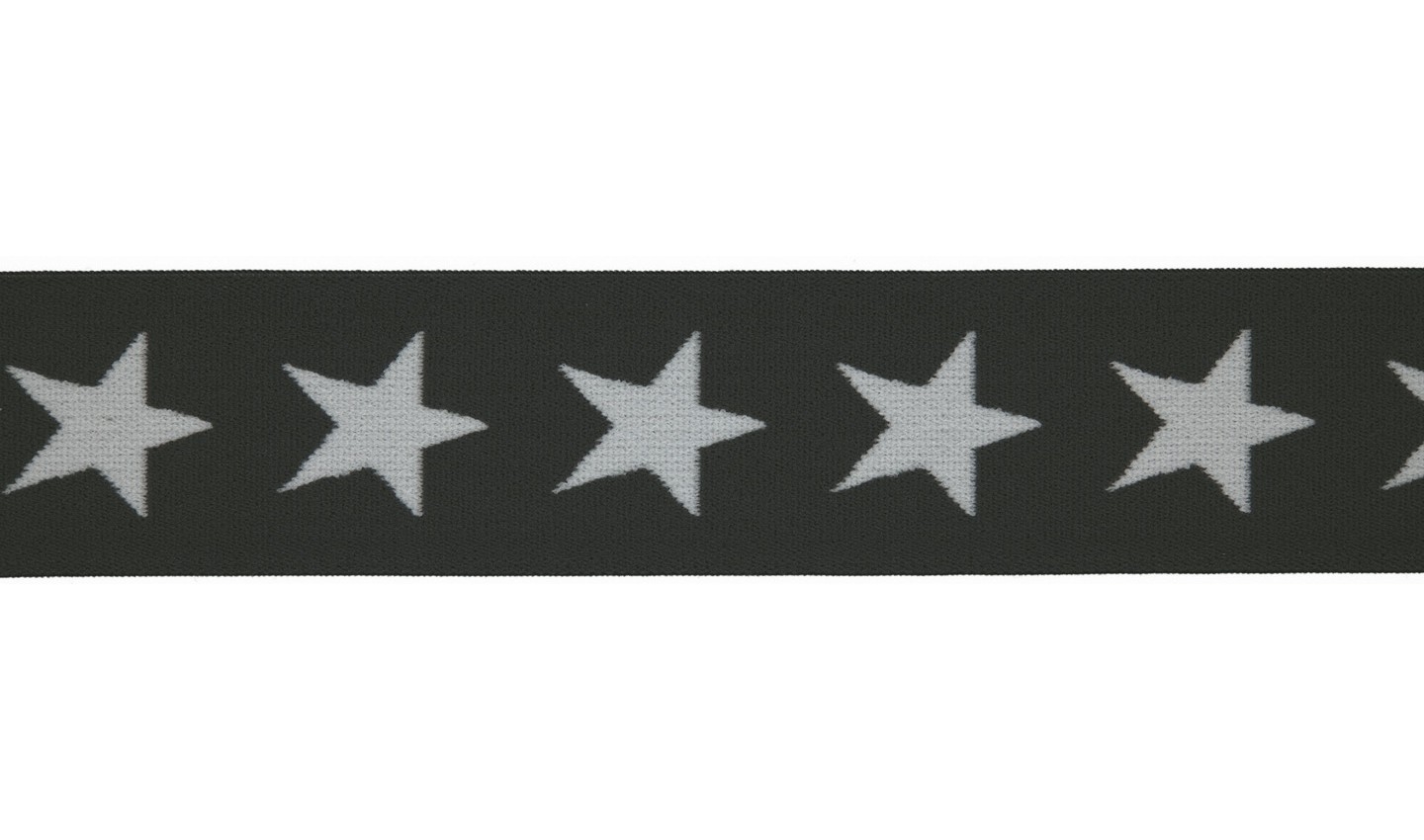 Gummiband 40mm anthrazit mit weißen Sternen (567)