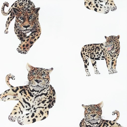 Digitaljersey mit großen Panthern - ecru