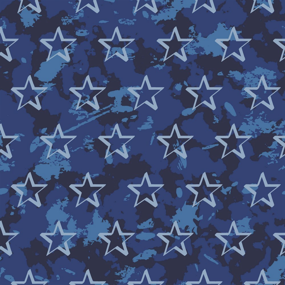 Softsweat angeraut "Camouflage Stars" - dunkelblau