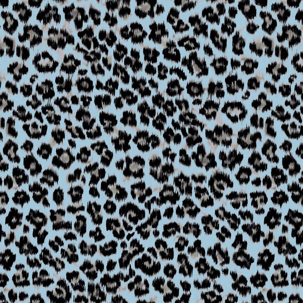 Sommersweat Digital mit Leopardenmuster  - dusty aqua