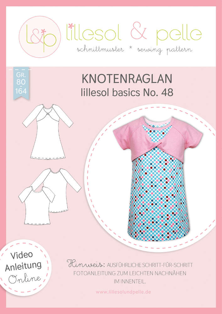 Papierschnittmuster Knotenraglan Shirt & Tunika kids basics No.48 von Lillesol&Pelle   
