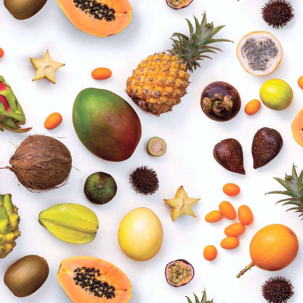 Canvas Digital "Tropical Fruits" - ecru