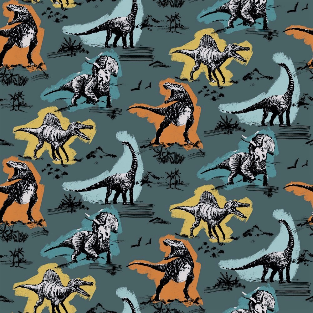 Softsweat angeraut "Life of Dinosaurs" - dunkelgrün