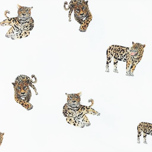 Digitaljersey mit kleinen Panthern - ecru 