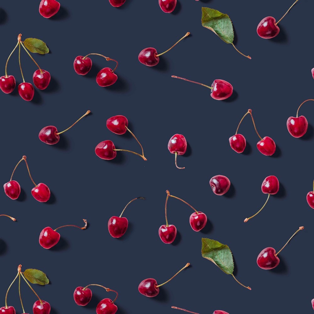 Canvas Digital "Cherries" - navy