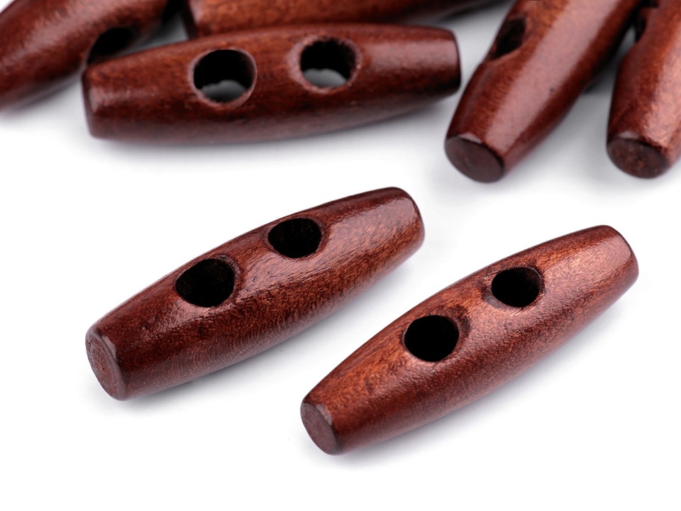 Knebelknopf Holz 40mm nuss lackiert