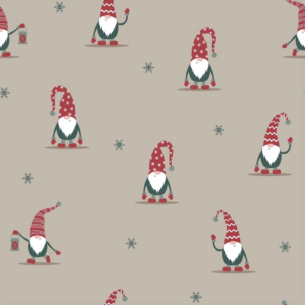 Canvas Digital "Christmas Gnomes" - beige