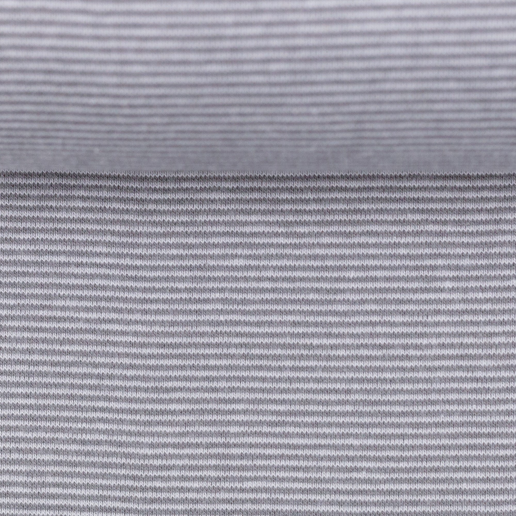 Bündchenstoff Stella 50cm breit, grau/dunkelgrau schmal gestreift   