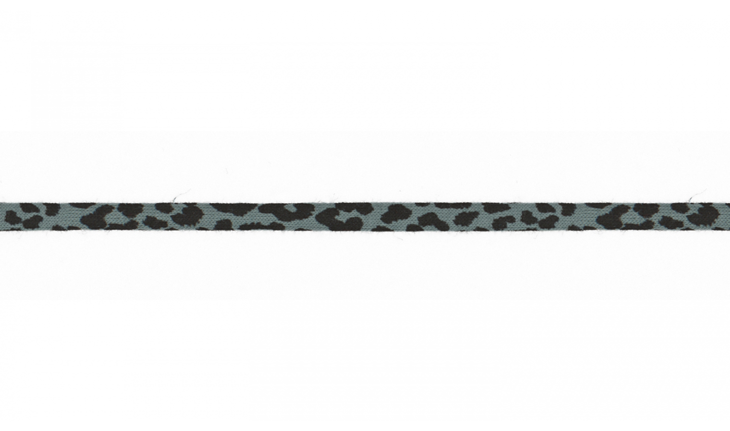 Jersey Kordel 6mm mit Leopardenmuster - dusty mint (023)  