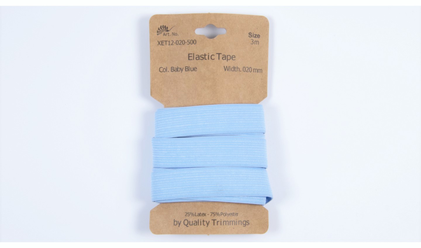 Karte 3m Elastik Gummi 20mm breit in baby blue (500)              