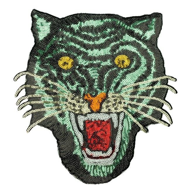Pailletten Applikation Tiger grün
