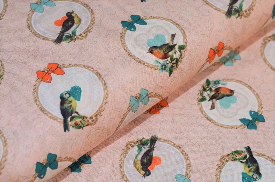 Canvas rosa "Vintage Birds"