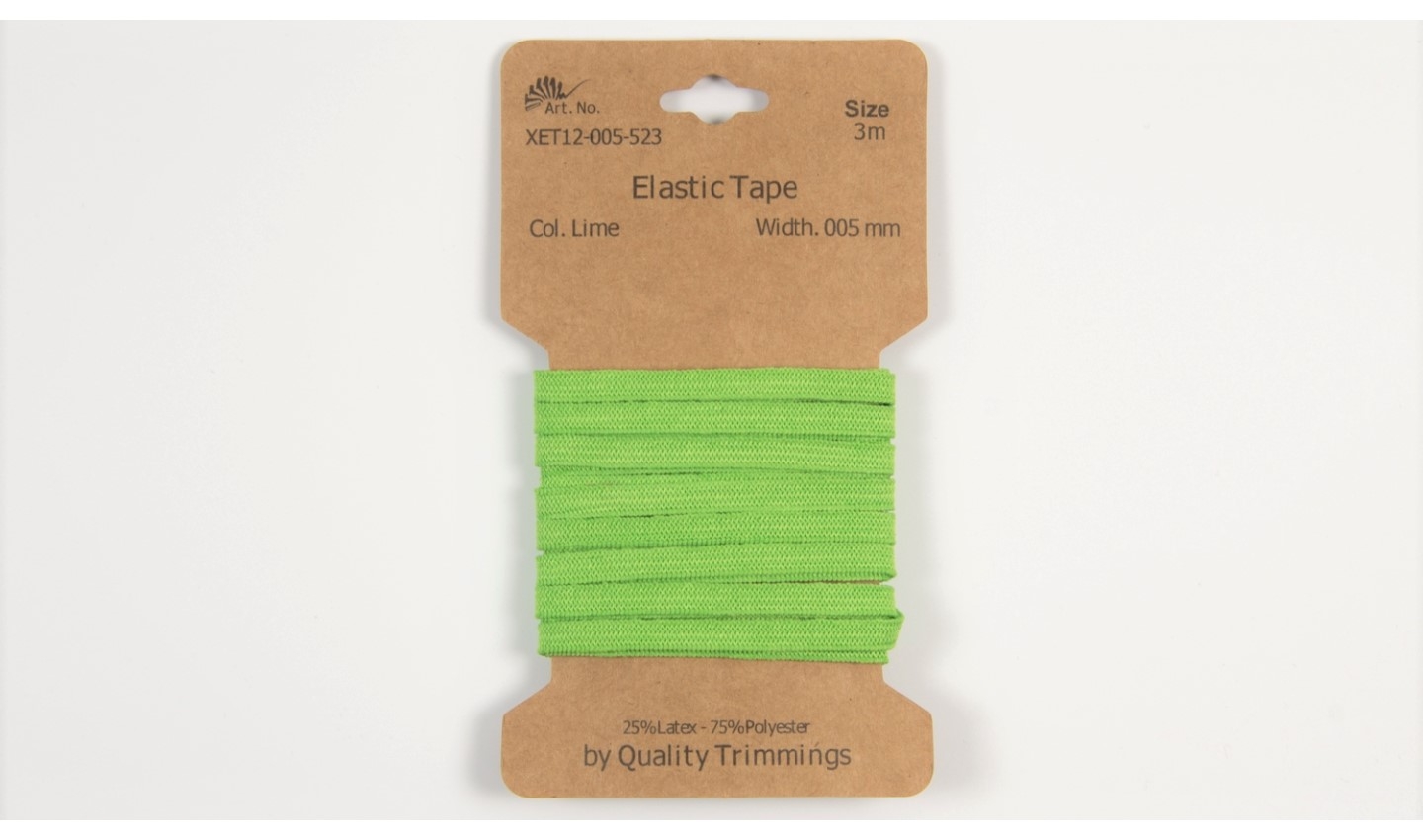 Karte 3m Elastik Gummi 5mm breit in lime (523)
