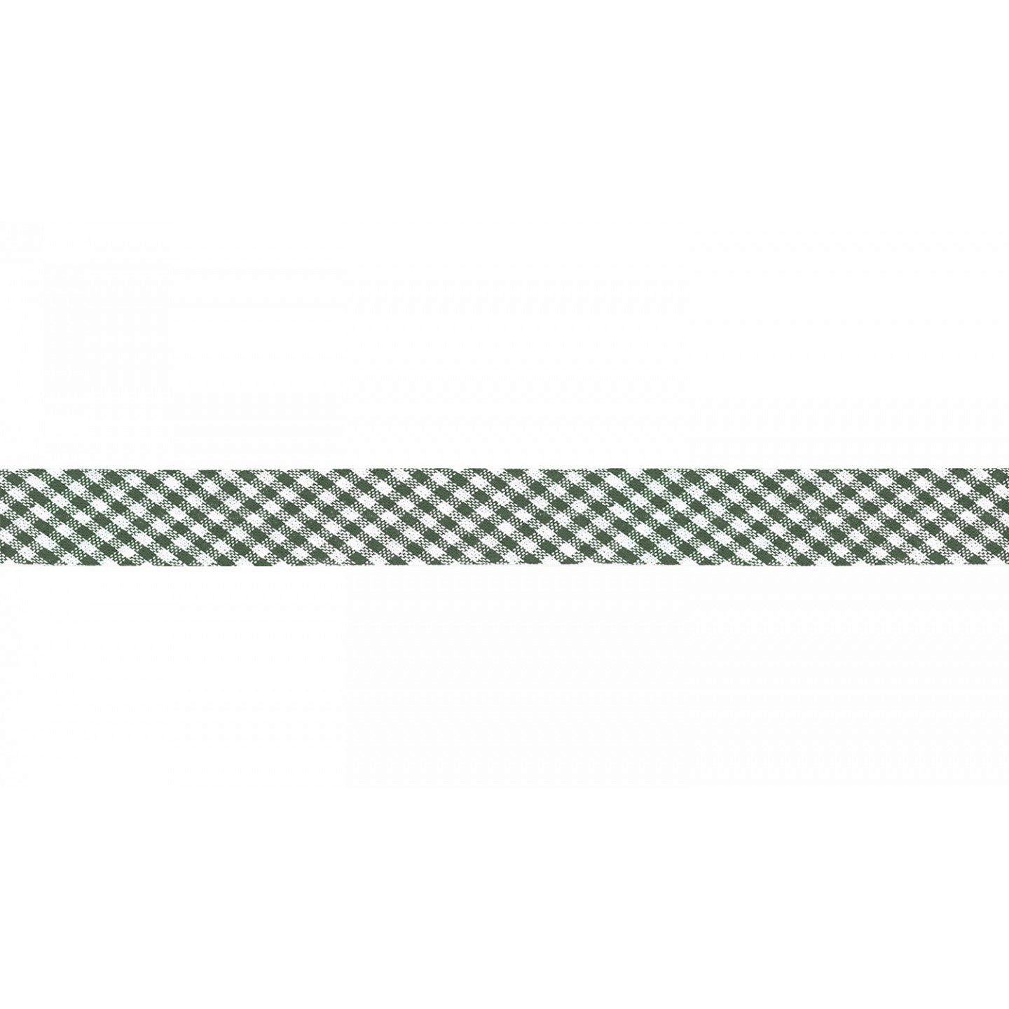 Schrägband gefalzt dunkelgrün/weiß kariert 20mm