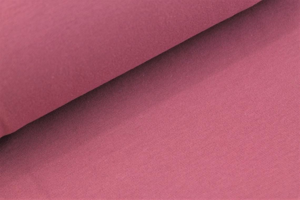 Bündchenstoff uni dunkel altrosa