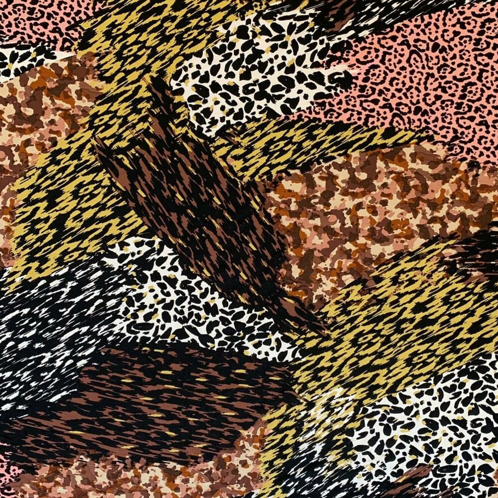 Viskosejersey "Animalprint" - braun/koralle (445)