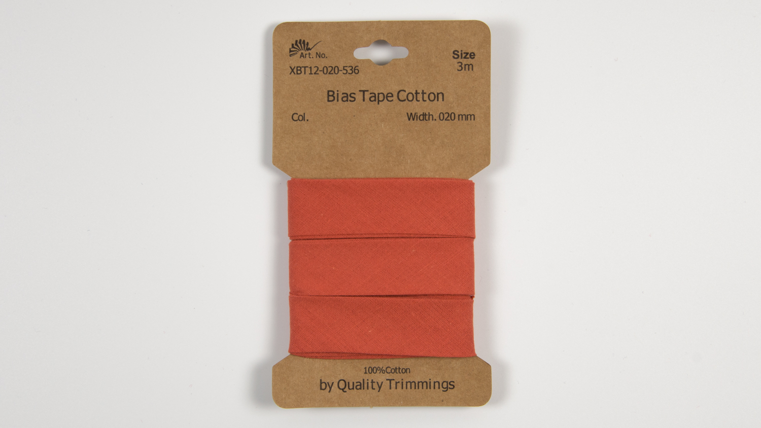 Karte 3m Baumwoll-Schrägband 20mm breit in pumpkin (536)          