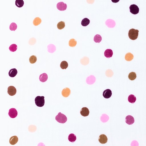 Baumwolle Double Gauze/ Musselin Digitaldruck mit Dots- ecru/alt rosa/bordeaux/nude