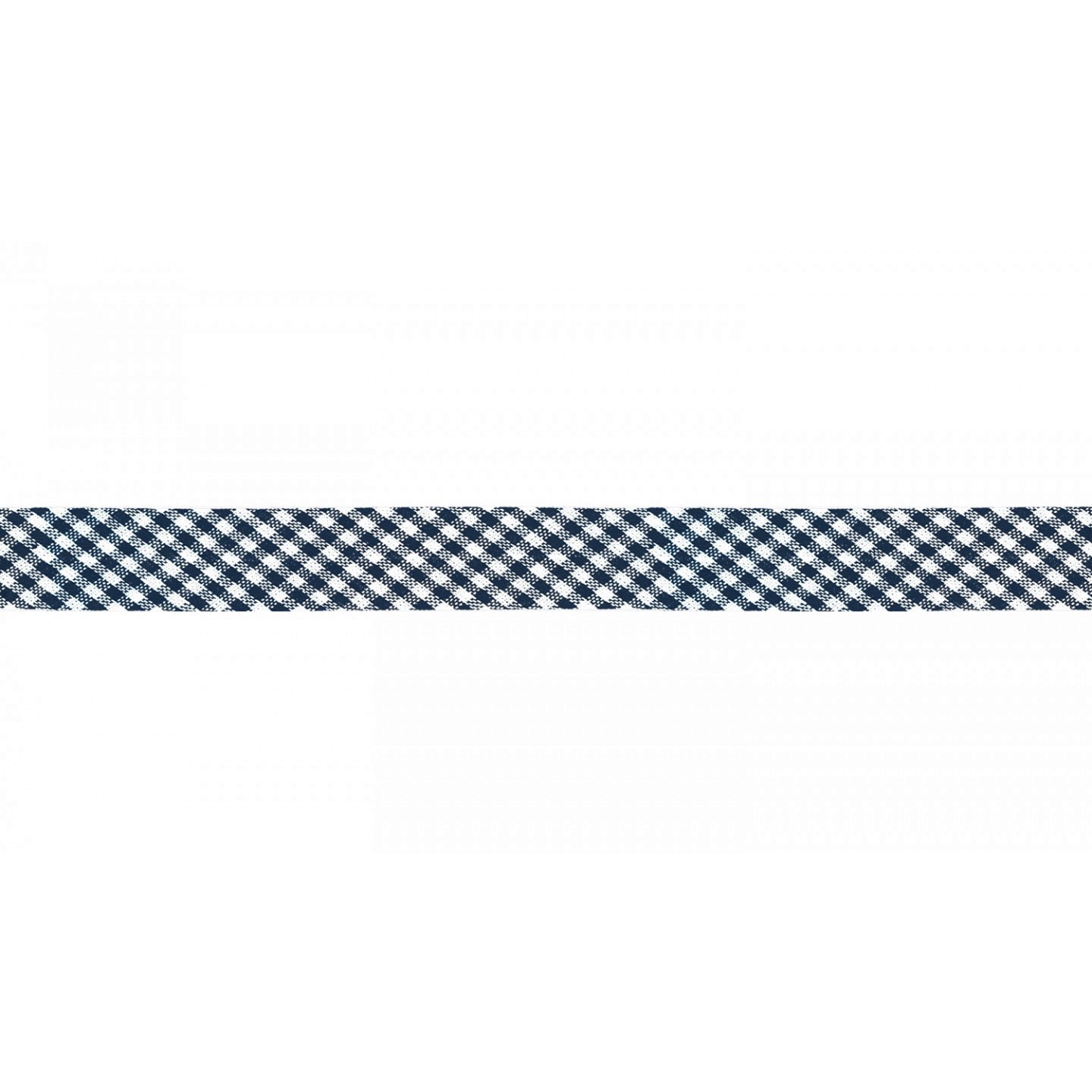 Schrägband gefalzt navy/weiß kariert 20mm 
