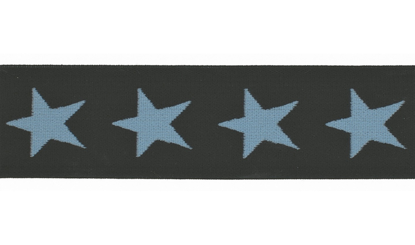 Gummiband 40mm dunkelblau mit hellblauen Sternen (508)