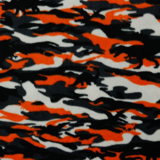 Polar-Fleece Camouflage mit Dinos - dunkelgrau/orange