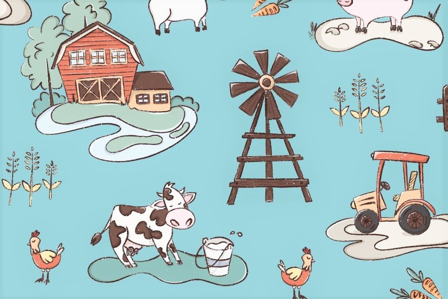 Digitaljersey "Happy Farm"  - seagreen