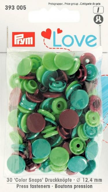 Prym Love Druckknopf Color Snaps 12,4mm grün/hellgrün/braun