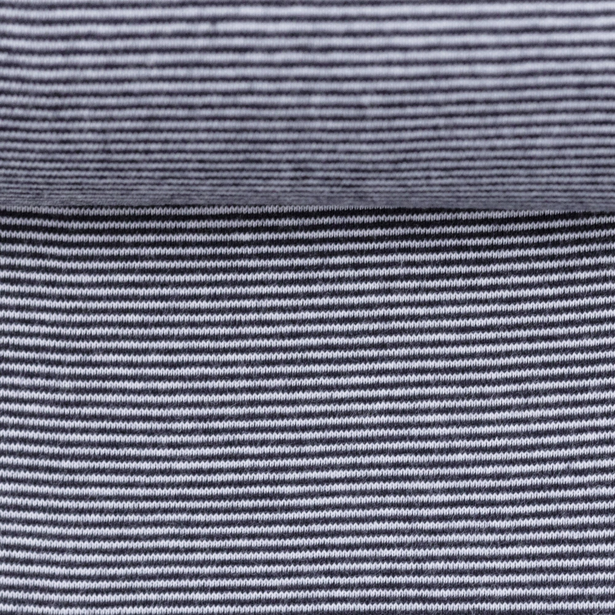 Bündchenstoff Stella 50cm breit, schwarz/weiß schmal gestreift        