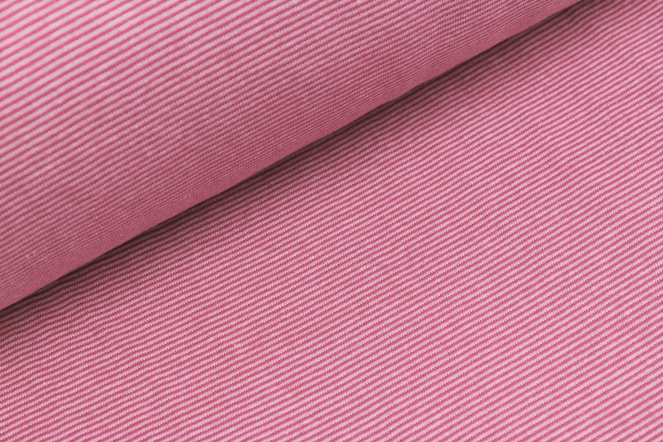 Bündchenstoff rot/weiß schmal gestreift 