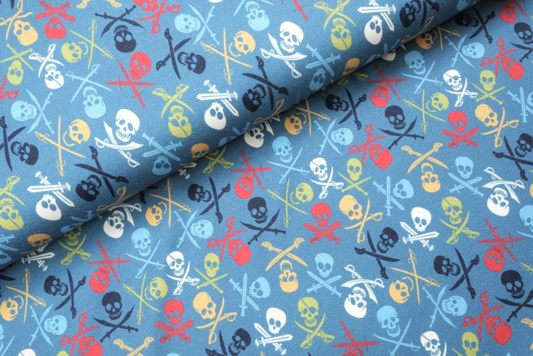 Digitaljersey "Pirate Skulls" - jeansblau