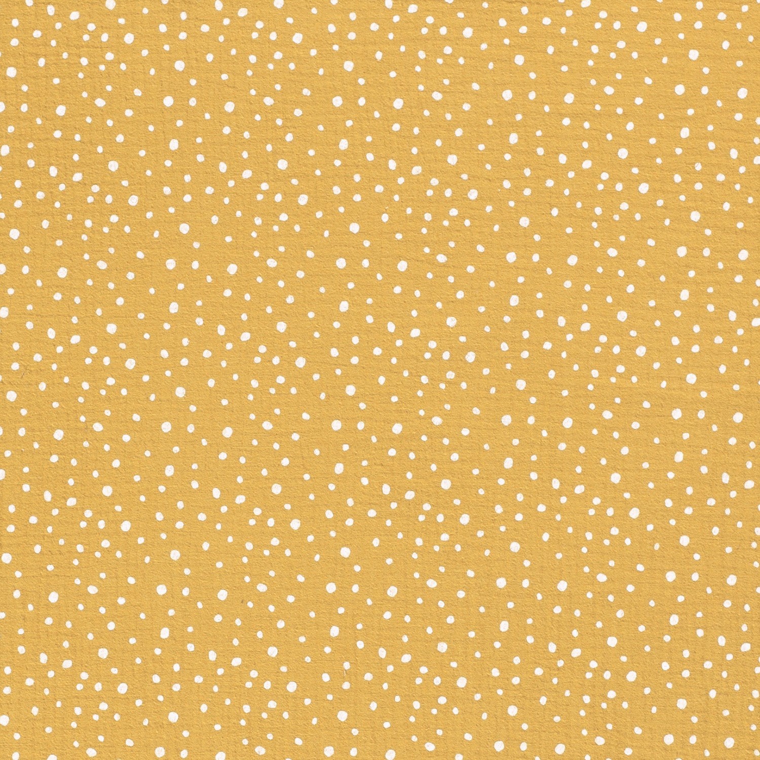 Baumwolle Musselin Double Gauze mit weißen Dots - ocker