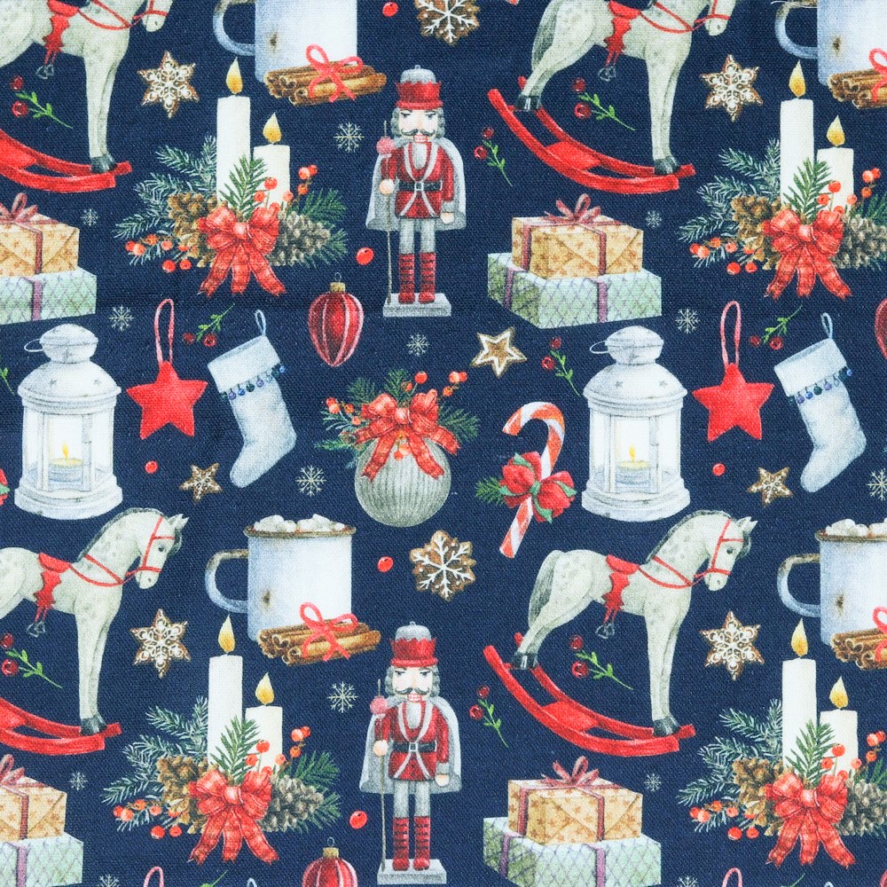 Canvas Digital mit Weihnachtsmotiven - dunkelblau