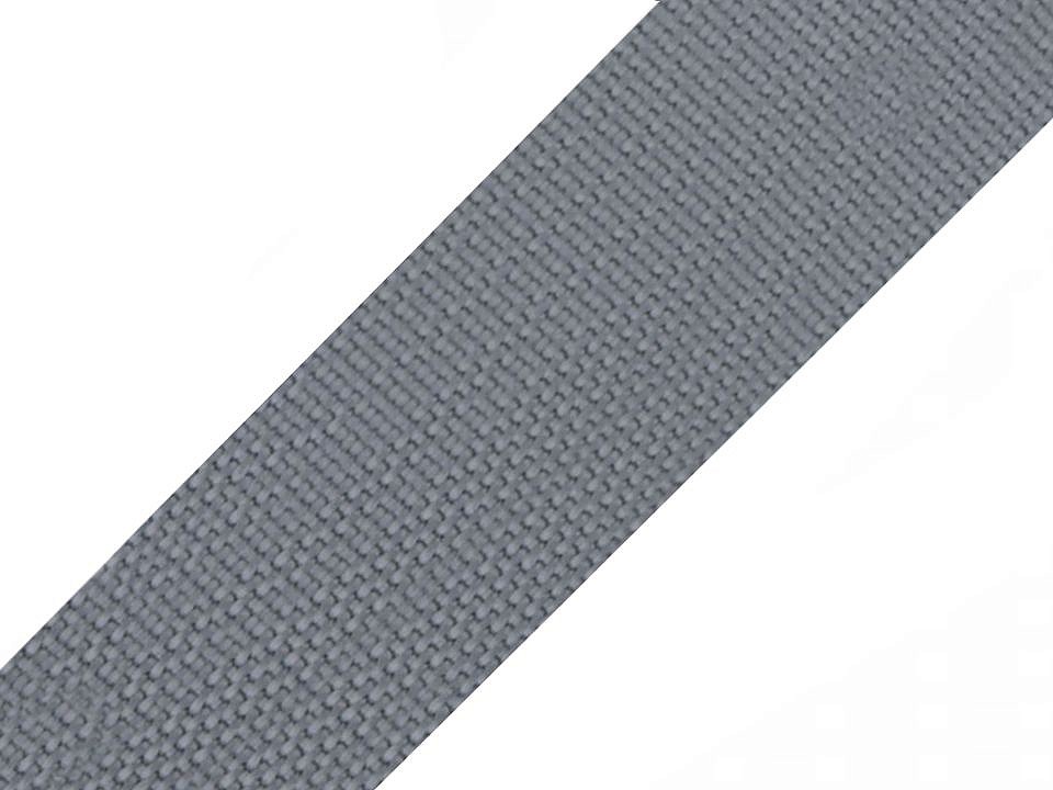25m Rolle  Gurtband Polyester 40mm uni grau