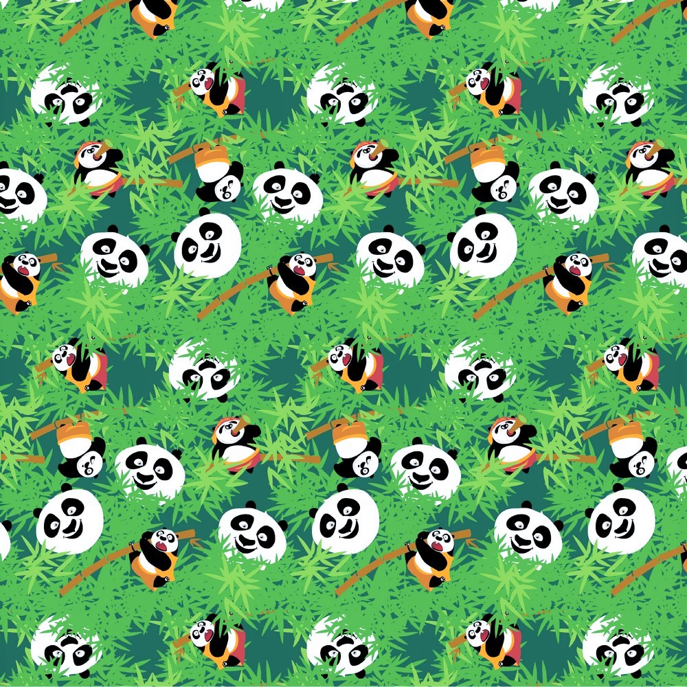 Baumwolljersey "Kung Fu Panda" grün - Lizenzstoff     