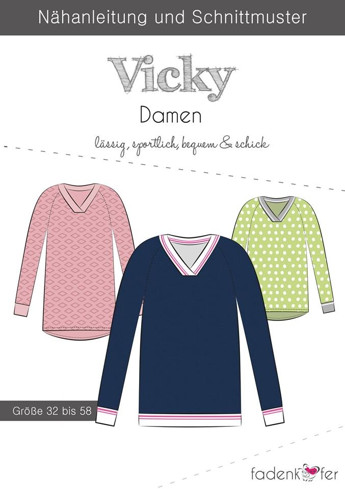 Papierschnittmuster Vicky für Damen 32-58 von Fadenkäfer