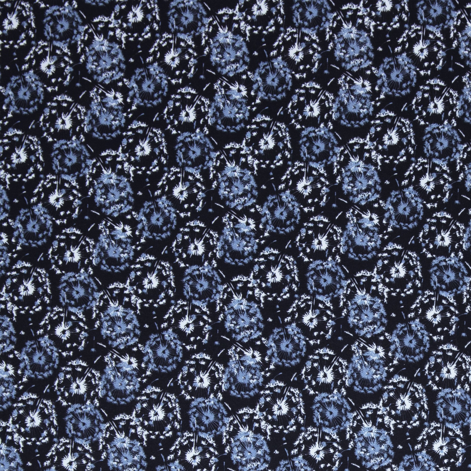 Baumwolljersey Nora Swafing mit Pusteblumen  - navy/blau