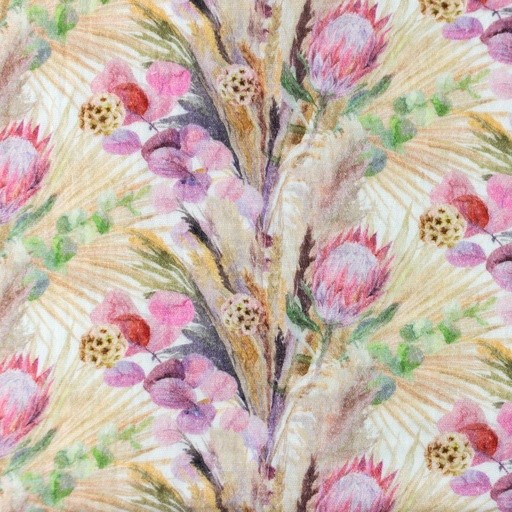 Baumwolle Double Gauze/ Musselin Digitaldruck mit gemalten Blumen - ecru/beige/pink