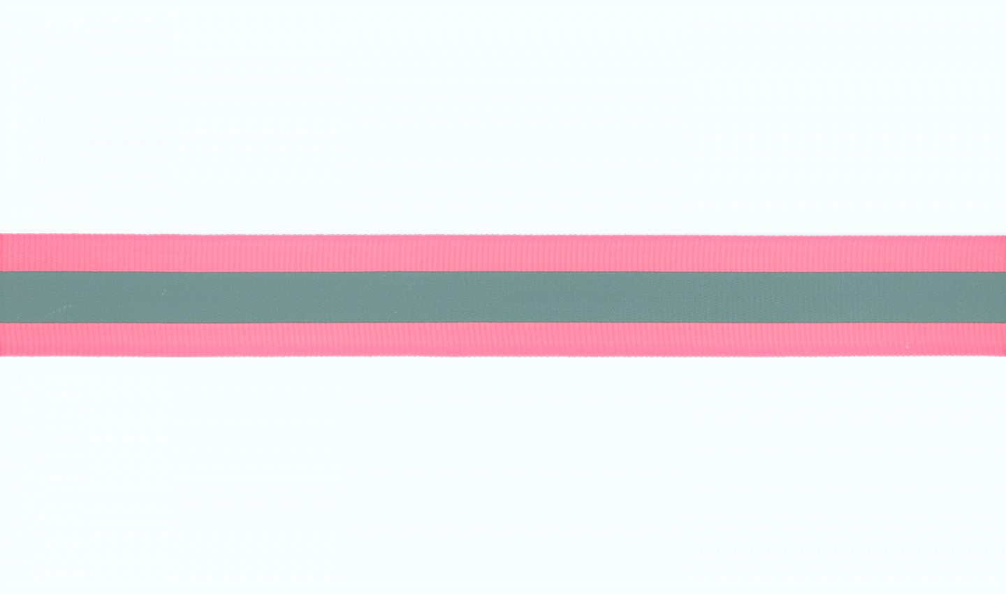 Ripsband "Reflection" neonpink/silber 25mm      