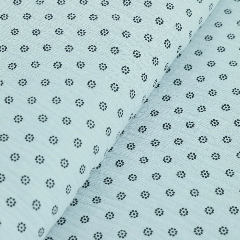 Baumwolle Musselin Double Gauze mit kleinen Blümchen - light mint