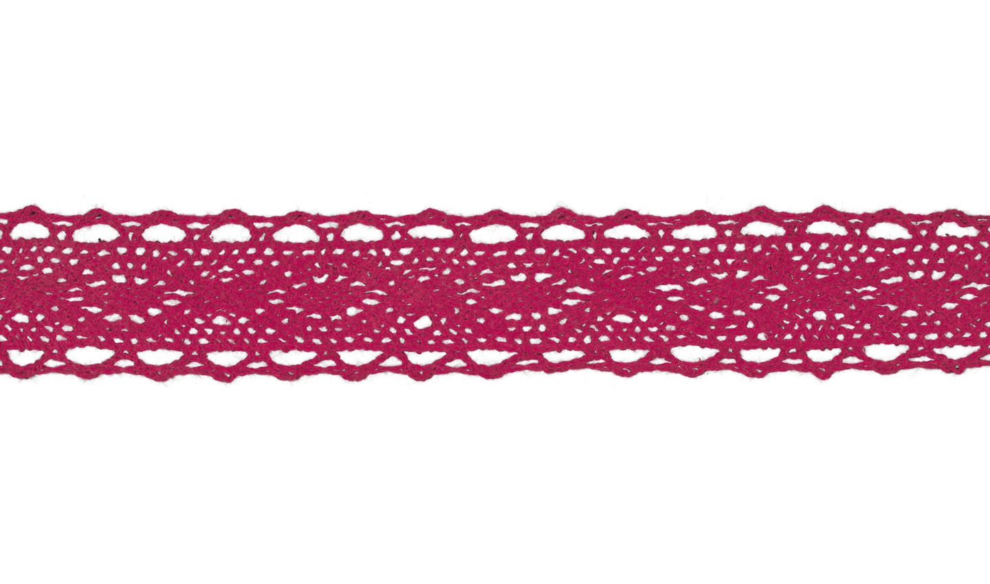 Baumwoll-Klöppelspitze fuchsia 25mm (517)                    