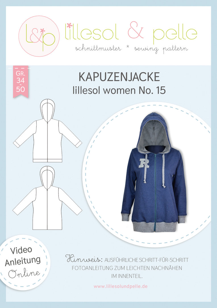 Papierschnittmuster Kapuzenjacke lillesol women No.15 von Lillesol&Pelle   