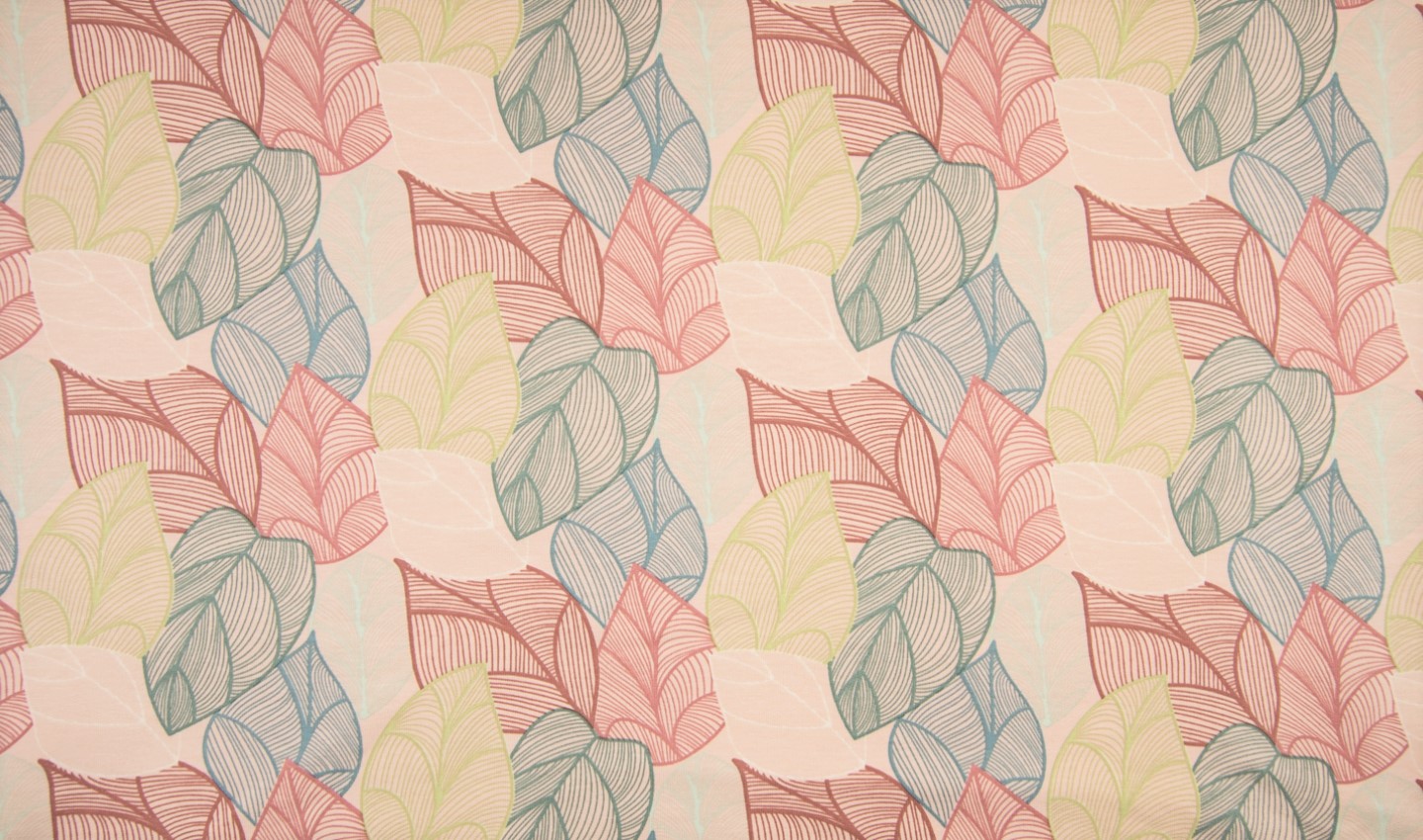 Sommersweat Organic Cotton "Big Leaves" - dusty rose