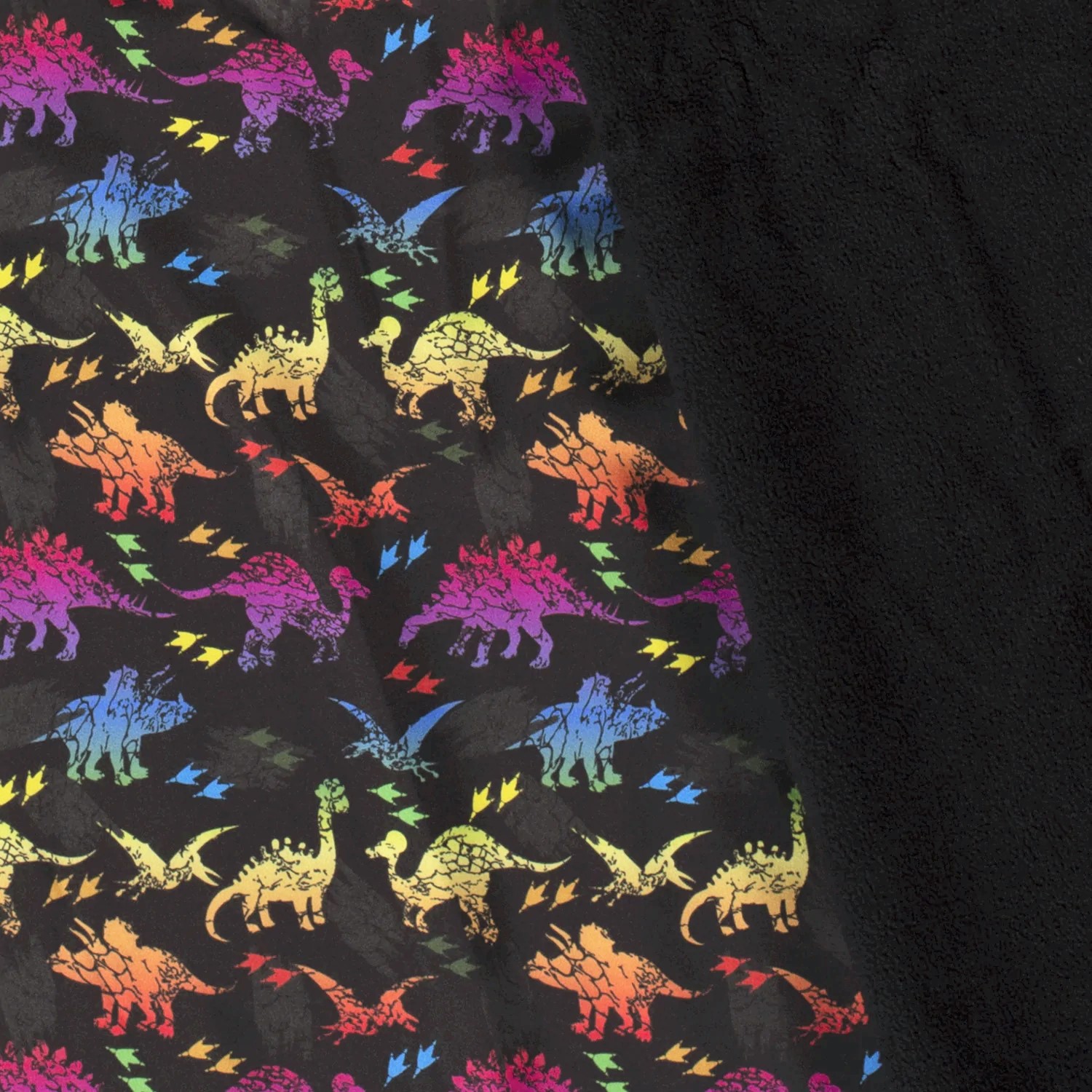 Softshell Digital mit bunten Dinosauriern - schwarz